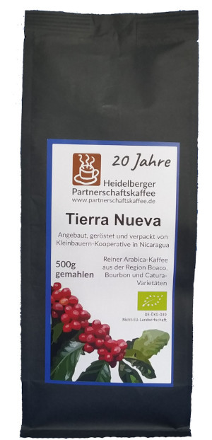 Packung des neuen Tierra-Nueva-Kaffees